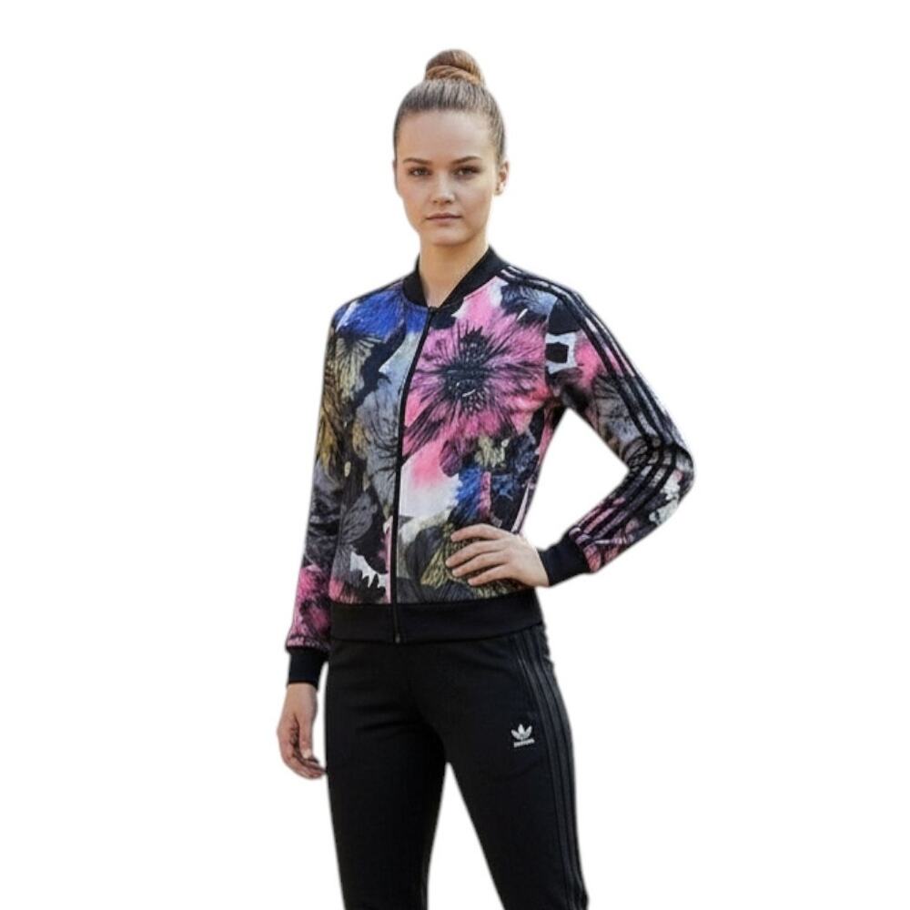Adidas Multicolor Long Sleeve Tricot Jacket, Girls L(14)